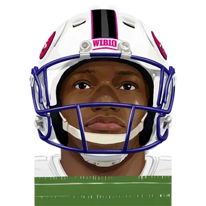 Football Player Helmet Portrait PNG Image