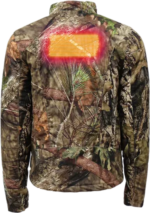 Forest Camouflage Jacket Back View PNG Image