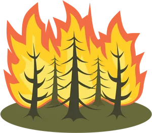 Forest Fire Vector Illustration