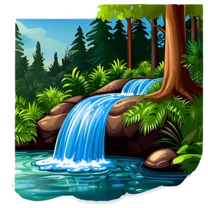 Forest Stream Waterfall Clipart Png Rdp PNG Image