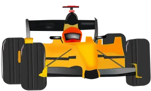 Formula One Race Car Illustration PNG Image