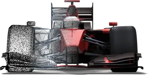 Formula1 Car Aerodynamics Wireframe Visualization PNG Image