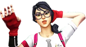 Fortnite Character Glassesand Backpack PNG Image