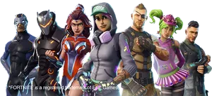 Fortnite Character Lineup PNG Image