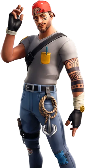 Fortnite Default Skin Character Pose PNG Image