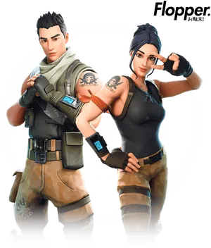 Fortnite Default Skins Pose PNG Image