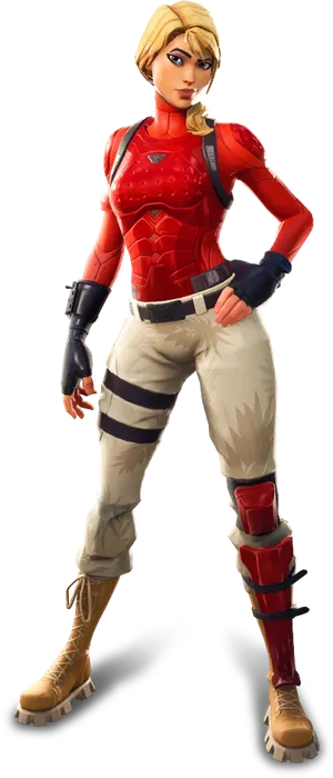 Fortnite Female Superhero Character Pose PNG Image