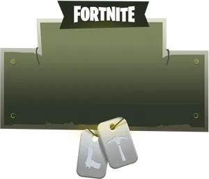 Fortnite Game Logo Dogtags PNG Image