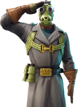 Fortnite Hazmat Skin Salute PNG Image