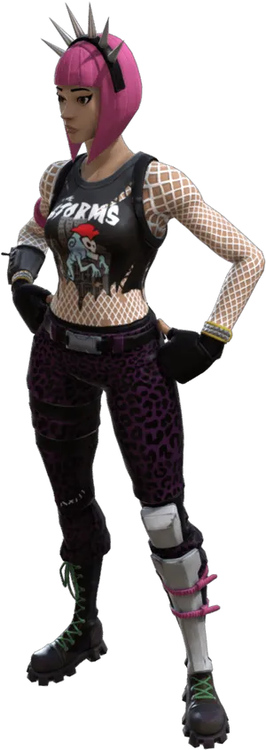 Fortnite Punk Character Outfit PNG Image