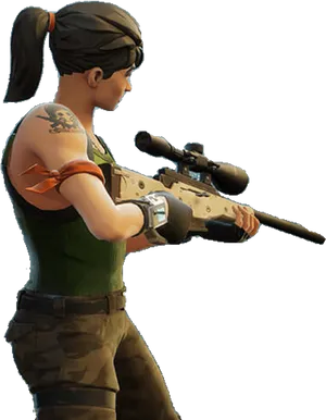 Fortnite Sniper Character Pose PNG Image