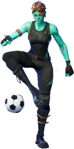 Fortnite Zombie Soccer Player Skin PNG Image