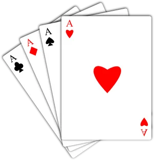 Four Aces Poker Hand PNG Image