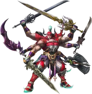 Four Armed Warrior Fantasy Art PNG