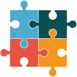 Four Color Jigsaw Puzzle PNG Image