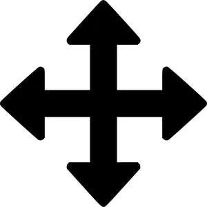 Four Way Arrow Cursor Design PNG Image