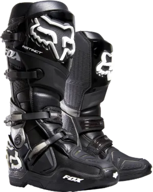 Fox Instinct Motocross Boots Black PNG Image