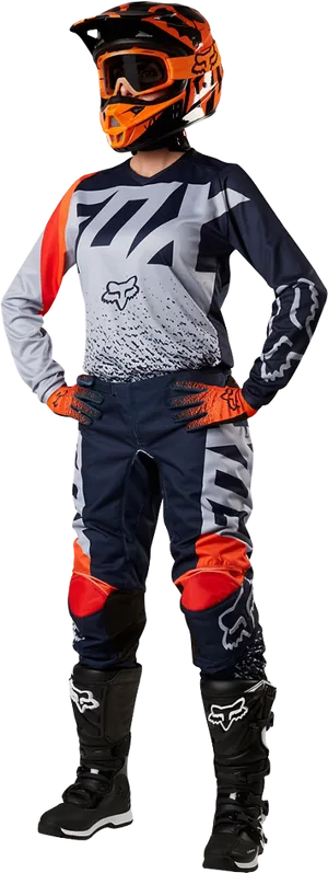 Fox Racing Motocross Gear Showcase PNG Image