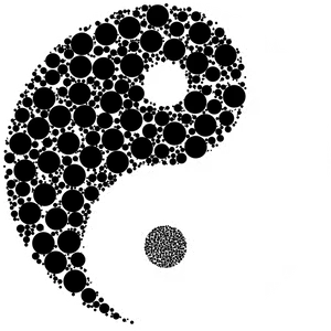 Fractal Yin Yang Symbol PNG Image