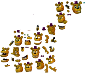 Fredbear Character Sprite Sheet PNG Image