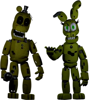 Fredbearand Spring Bonnie3 D Models PNG Image