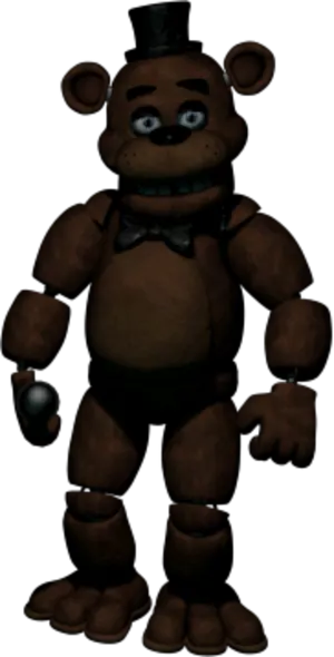 Freddy Fazbear Standing Dark Background PNG Image