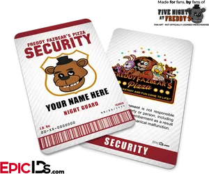 Freddy Fazbears Pizza Security Badge PNG Image