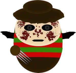 Freddy Krueger Cartoon Portrait PNG Image