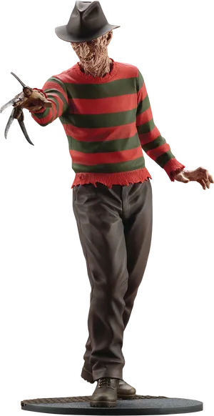 Freddy Krueger Figure Standing Pose PNG Image