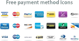 Free Payment Method Icons Collection PNG Image