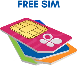 Free S I M Card Stack Promotion PNG Image