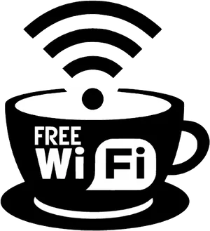 Free Wi Fi Coffee Cup Sign PNG Image