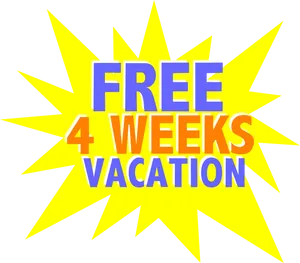 Free4 Weeks Vacation Promotion PNG