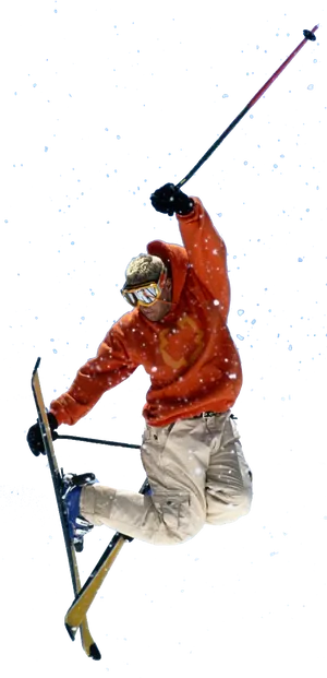 Freestyle Skier Mid Air Trick PNG Image