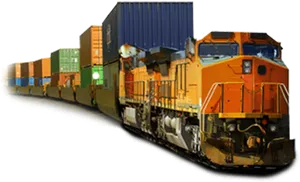Freight Train Cargo Transportation PNG Image