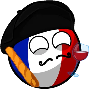 French Culture Emoji Cartoon PNG Image