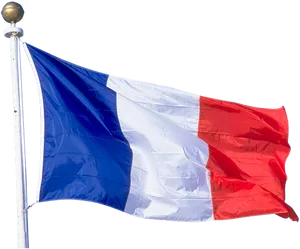 French National Flag Waving PNG Image