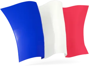 French National Flag Waving PNG Image