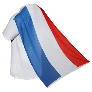 French Tricolor Cape Worn Over Shoulders PNG Image