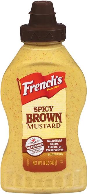 Frenchs Spicy Brown Mustard Bottle PNG Image