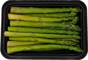 Fresh Asparagusin Black Tray PNG Image