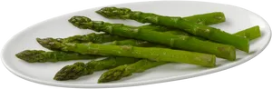 Fresh Asparaguson Plate PNG Image