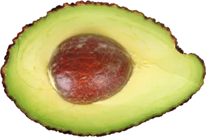 Fresh Avocado Half Seed Visible.png PNG