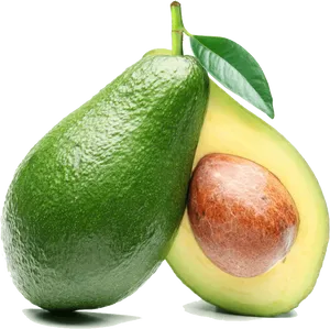 Fresh Avocado Halfand Whole PNG Image