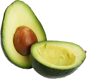 Fresh Avocado Halved With Seed PNG Image