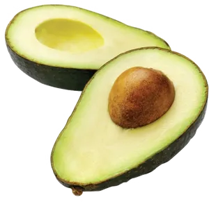 Fresh Avocado Halves Transparent Background PNG