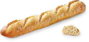 Fresh Baguettewith Sliced Piece PNG Image