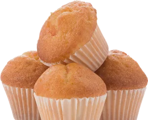 Fresh Baked Muffins Stacked PNG Image