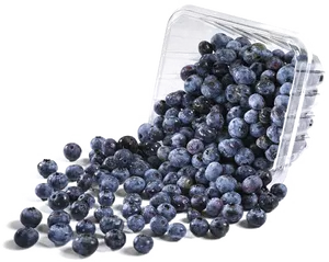 Fresh Blueberries Spilling From Container PNG Image