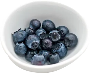 Fresh Blueberriesin White Bowl PNG Image